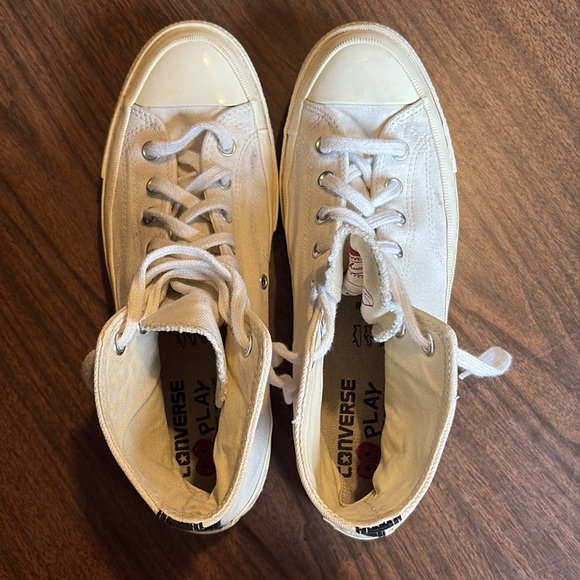 Converse Comme des Garçons Play x Chuck Taylor Milk Size 9 High Tops - Picture 6 of 10